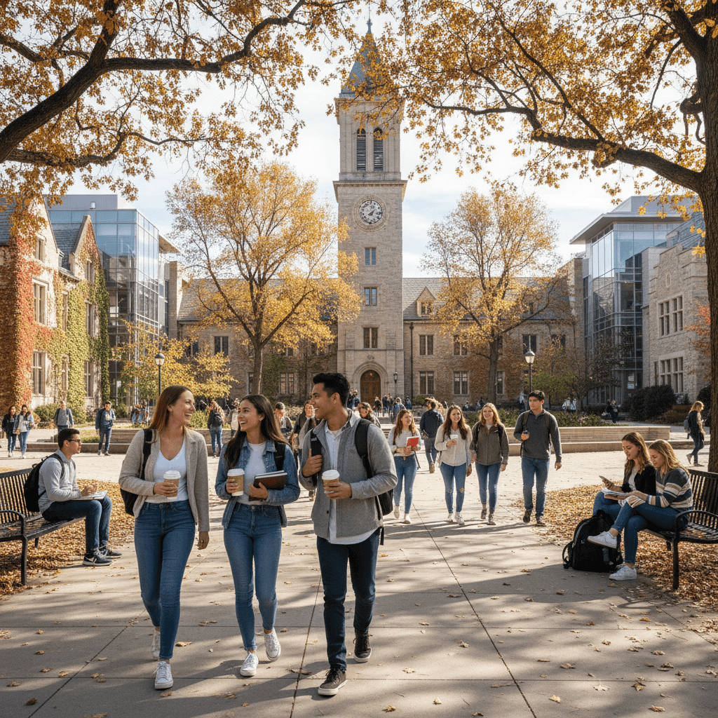 Image of bachelors students going to school